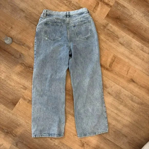 Arizona Highest Rise Curvy Skater Jean Sz 15 Light Wash Blue Distressed Wide Leg - Picture 6 of 12